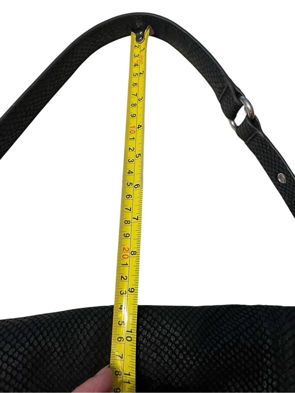 Aimee Kestenberg Rocco Lizard Embossed Shoulder Purse in Black Textured - Picture 12 of 12